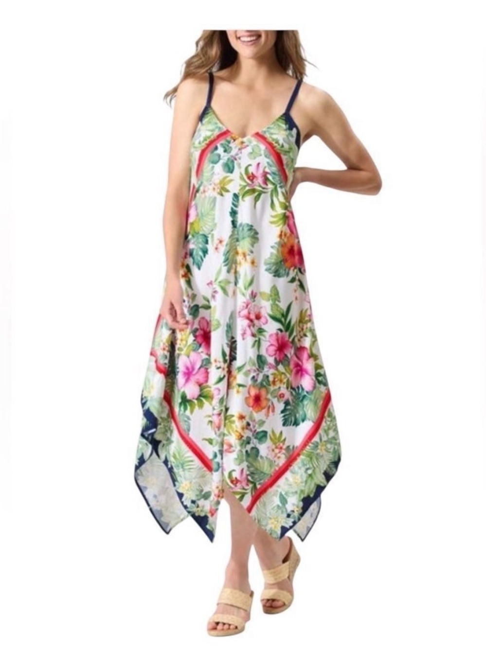 TOMMY BAHAMA WOMEN'S FLORA TALITHIA SCARF COVERUP DRESS S/M NEW